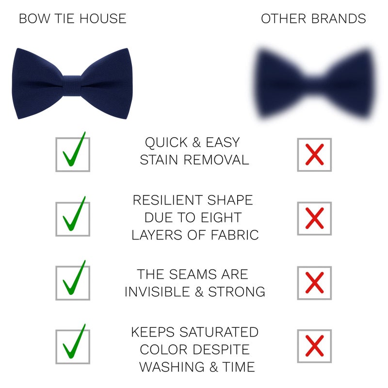 Bow Tie House Mens Bow Ties for Men Kids Boys Cute Navy Blue Bowtie Expands Our Color Line - Light Sky Deep Natural Blue Bowties and Electric Navy Royal Blue Clip on Bow Tie - shop Bow Tie House (Medium, Navy Blue) - Image 3